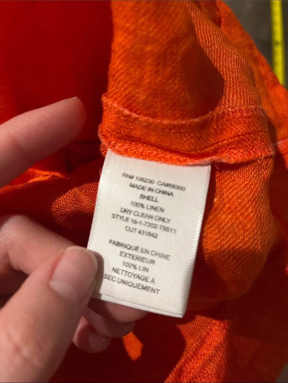 JOIE 100% Linen Vibrant Orange Sleeveless Linen-Blend Camisole - Picture 6 of 6